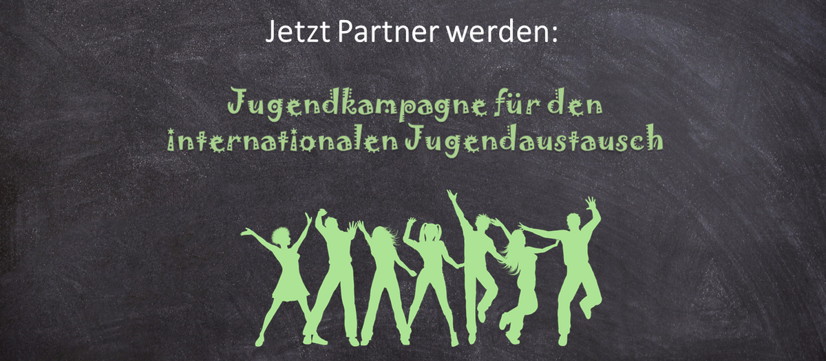 Banner der Jugendkampagne Internationaler Jugendaustausch 
