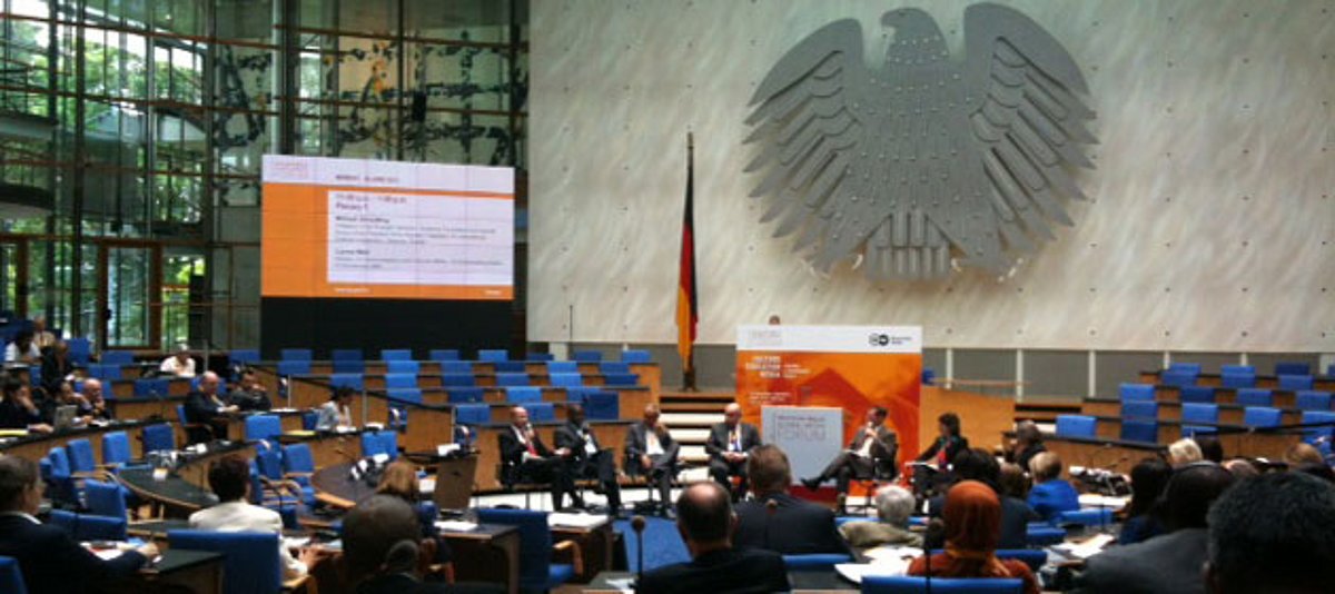 Das Deutsche Welle Global Media Forum im ehemaligen deutschen Bundestag in Bonn
