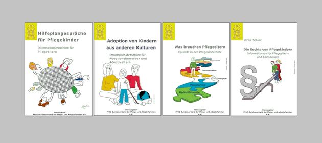 Das Bild zeigt die vier Broschüren des PFAD Bundesverbandes