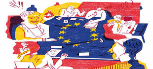 Illustration des Planspiels „Europa ein Zuhause geben“ von Kati Szilágyi aus dem Jahr 2020.