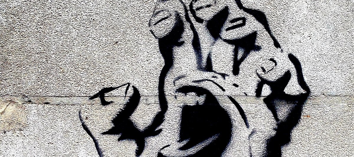 Graffiti einer greifenden Hand