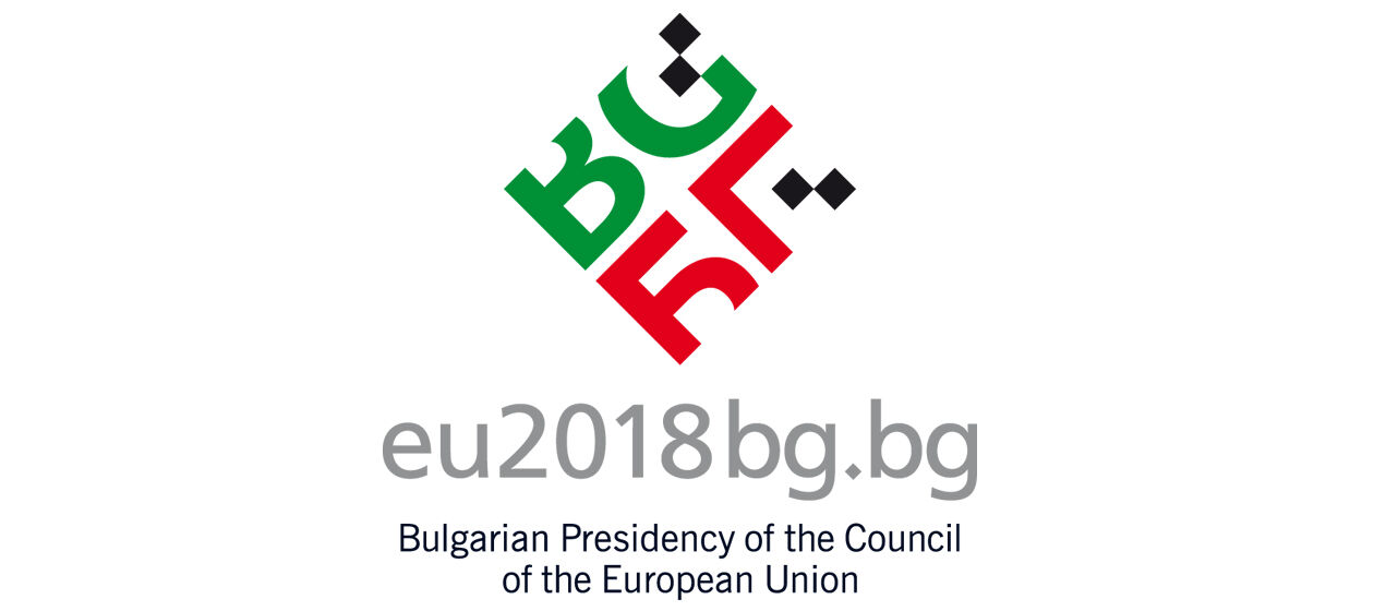 Logo der bulgarischen EU-Ratspräsidentschaft in grün und rot