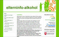 Screenshot "Elterninfo Alkohol", (c) Niedersächsische Landesstelle für Suchtfragen