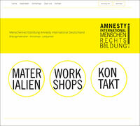 Screenshot der Startseite Amnesty International Menschenrechtsbildung, (c) Amnesty International Sektion der Bundesrepublik Deutschland e. V.