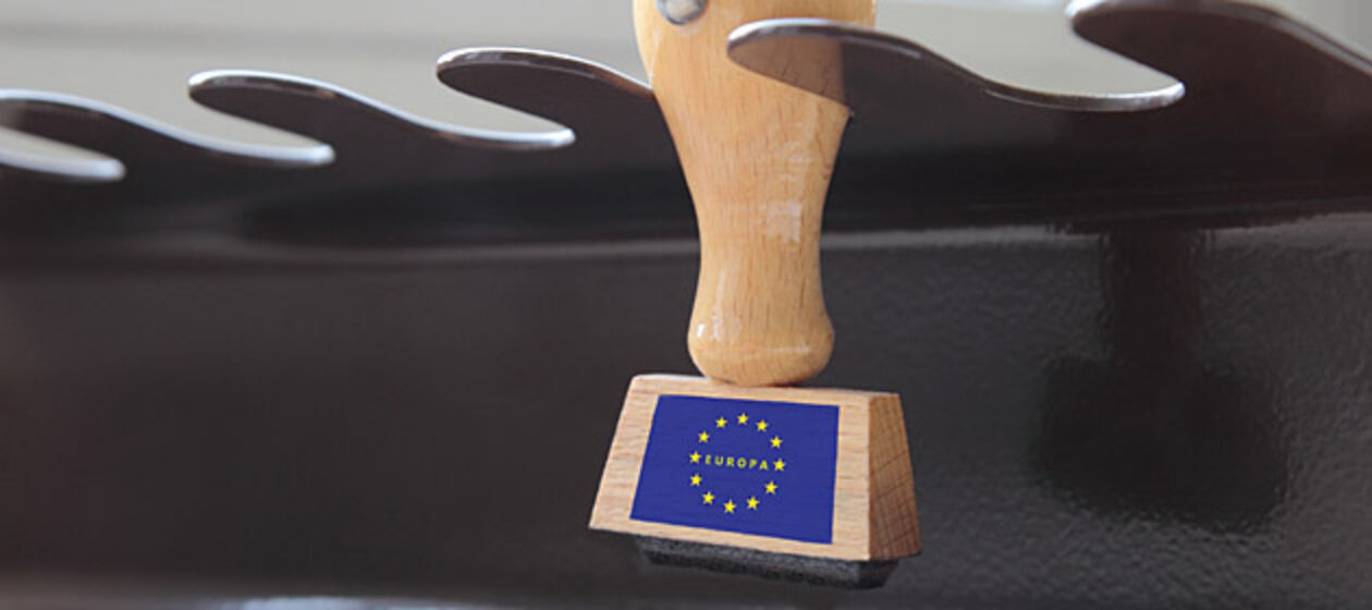 Stempel mit EU-Fahne