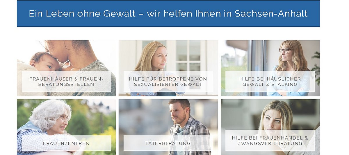 Screenshot der Internetseite gewaltfreies-sachsen-anhalt.de