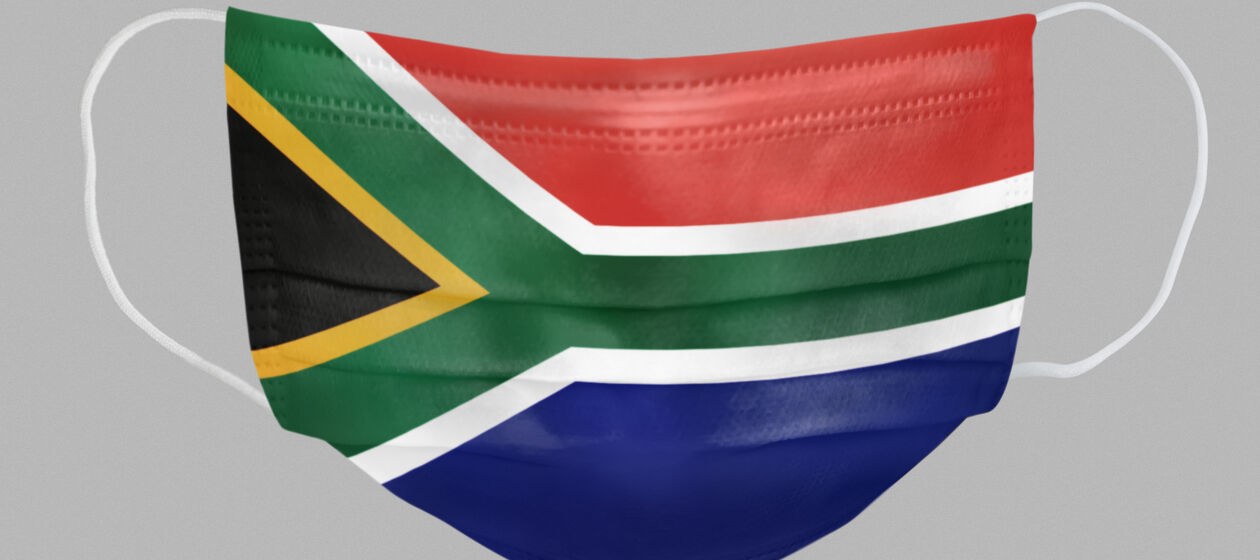 Mundnasenmaske mit südafrikanischer Flagge
