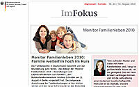Startseite Monitor Familienleben 2010, Quelle: BMFSFJ