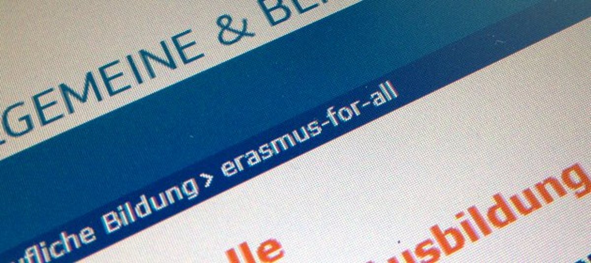 Screenshot EU-Kommissionsseite "erasmus-for-all"