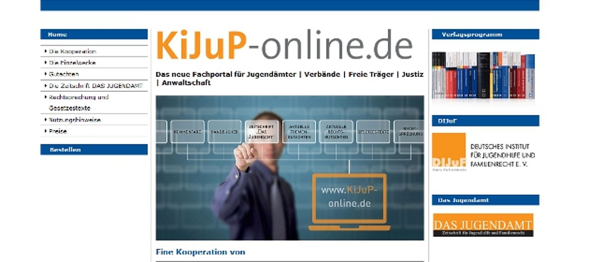 Screenshot der Internetseite KiJuP-online.de