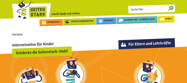 Das Bild zeigt die Oberfläche des Portals Seitenstark.de (Screenshot)