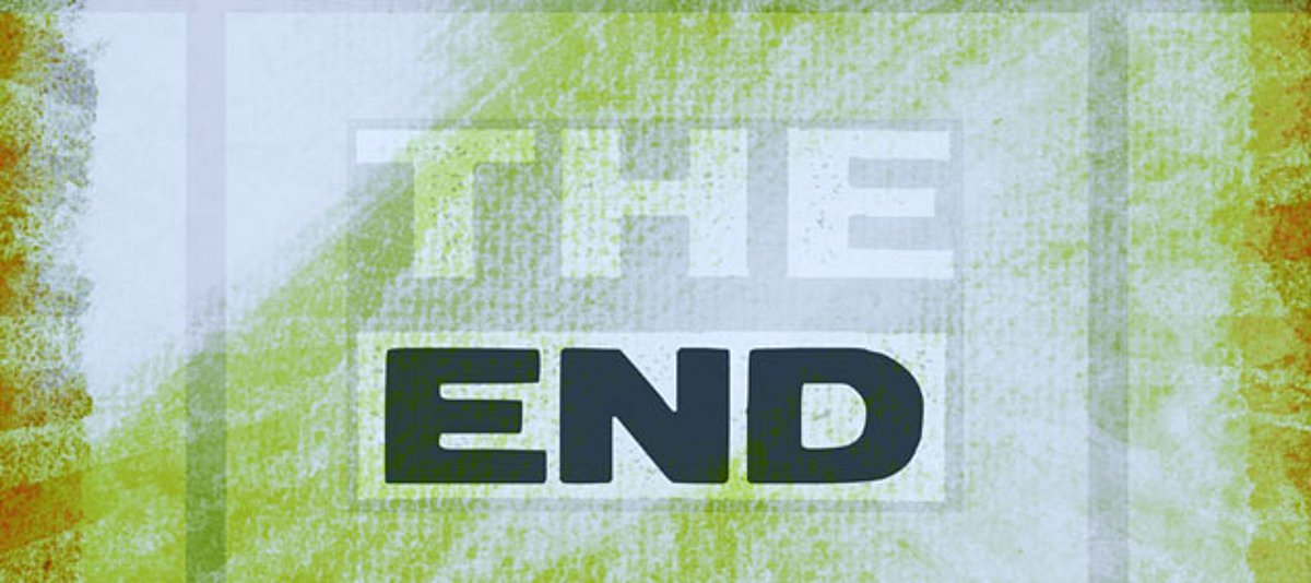 Schild mit Aufschrift "The end"