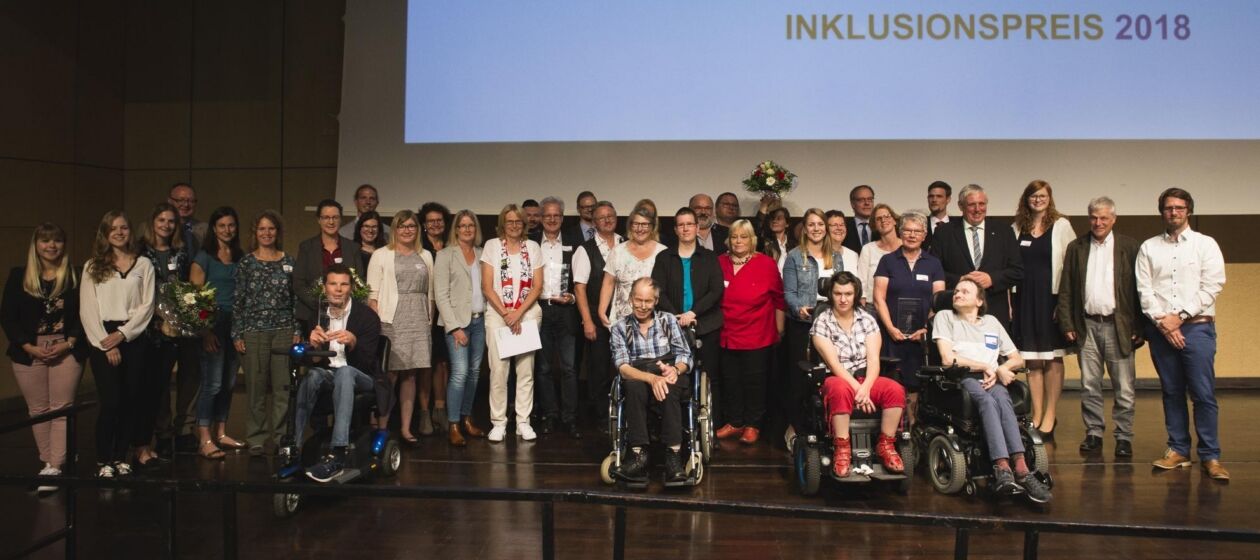 Gruppenbild der Preisträger des Inklusionspreis 2018 NRW