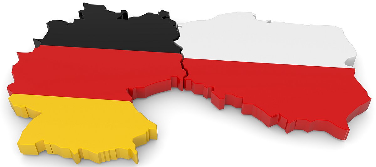 Deutschland - und Polenkarte mit Flaggenfarben