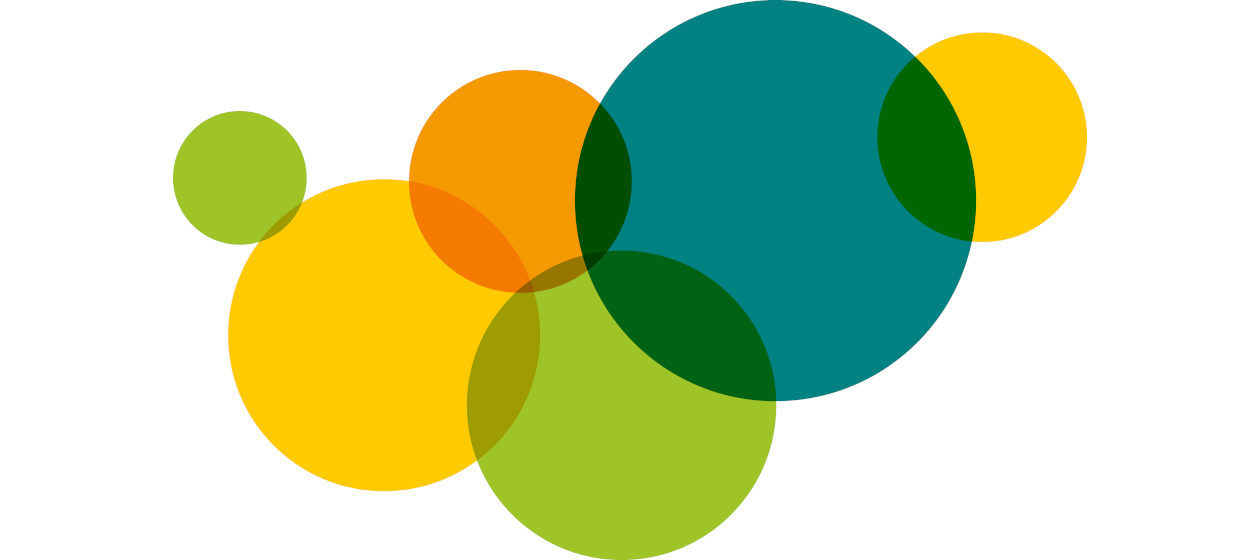 Kreise in Orange, Türkis, Gelb und Hellgrün aus dem Logo von jugend.beteiligen.jetzt
