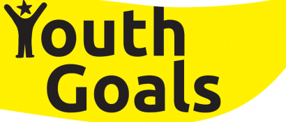 Gelbes Logo der Youth Goals mit schwarzer Schrift